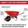 imageCRAFTSMAN CMXMKIT0110 2Piece Garden Set with Fiberglass Handle Digging Shovel ampamp 6 Cubic Feet Steel Tray Wheelbarrow Red