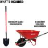 imageCRAFTSMAN CMXMKIT0110 2Piece Garden Set with Fiberglass Handle Digging Shovel ampamp 6 Cubic Feet Steel Tray Wheelbarrow Red
