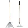 imageCRAFTSMAN 2Piece Raking Set with Lawn ampamp Thatching Rakes Wood Handles with Cushion Grips for Leaves Dethatching Dead Grass Cultivating