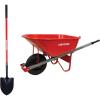 imageCRAFTSMAN CMXMKIT0110 2Piece Garden Set with Fiberglass Handle Digging Shovel ampamp 6 Cubic Feet Steel Tray Wheelbarrow Red