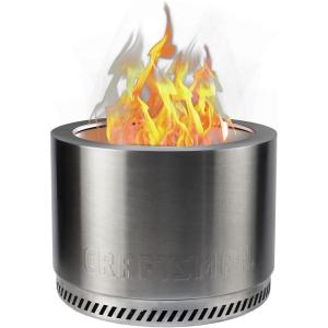imageCRAFTSMAN 195quot Smokeless Wood Fire Pit Portable Stainless Steel Camping RVing Backyard Bonfire fire Pit