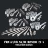 imageCRAFTSMAN Mechanics Tool Set SAE and Metric 12 14 and 38 Drive Sizes 298Piece CMMT12039298 PC