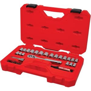 imageCRAFTSMAN Mechanics Tool Set SAEMetric 38Inch Drive 32Piece CMMT12013NEW 33 Piece Set