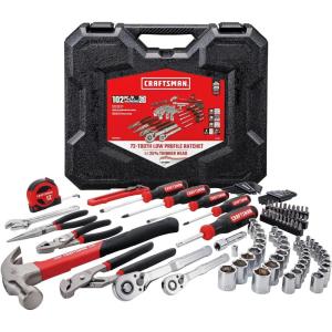 imageCRAFTSMAN 102Piece Tool Kit for Home and Car Durable Hand Tool Set with SAEMetric Sockets CMMT99449