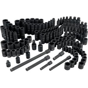 imageCRAFTSMAN Mechanic Tool Set Impact Socket Set SAEMetric 14quot 38quot and 12quot Drive 130piece Master Set CMMT17901