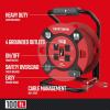 imageCRAFTSMAN Retractable Extension Cord Reel 50 Ft With 4 Outlets ampamp Heavy Duty 14AWG SJTW Cable100 ft