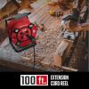 imageCRAFTSMAN Retractable Extension Cord Reel 50 Ft With 4 Outlets ampamp Heavy Duty 14AWG SJTW Cable100 ft