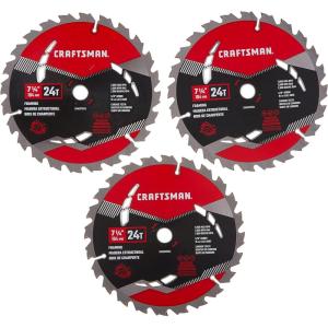 imageCRAFTSMAN 714quot Miter Saw Blade 24Tooth 3 Pack CMAS2725243Carbide