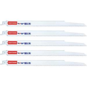 imageCRAFTSMAN Reciprocating Saw Blades 8quot 1014 TPI WoodMetal 5Piece 205832012Inch