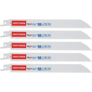 imageCRAFTSMAN Reciprocating Saw Blades 8quot 1014 TPI WoodMetal 5Piece 20583208Inch