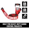imageCRAFTSMAN CMXAZBS10000J BlackRed 2quot x 27 Ratchet Tie Down Strap with Double J Hook  HeavyweightIndustrial Duty 10000 lb Break StrengthDouble J Hook
