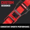 imageCRAFTSMAN CMXAZBS10000J BlackRed 2quot x 27 Ratchet Tie Down Strap with Double J Hook  HeavyweightIndustrial Duty 10000 lb Break StrengthDouble J Hook
