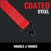 imageCRAFTSMAN CMXAZBS10000J BlackRed 2quot x 27 Ratchet Tie Down Strap with Double J Hook  HeavyweightIndustrial Duty 10000 lb Break StrengthDouble J Hook