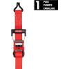 imageCRAFTSMAN CMXAZBS10000J BlackRed 2quot x 27 Ratchet Tie Down Strap with Double J Hook  HeavyweightIndustrial Duty 10000 lb Break StrengthDouble J Hook