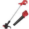 imageCraftsman CMCK279D1 V20 Brushed LithiumIon 10 in Cordless Weedwacker String Trimmer and Blower Combo Kit 2 Ah