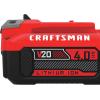 imageCRAFTSMAN 20V Power Tool Battery 2Pack Lithiumion with Charger CMCB2042CKSingle Battery