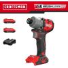 imageCRAFTSMAN V20 Cordless Brushless Impact Driver Set 14 Impact Driver Includes 2 Batteries and Charger CMCF830D2