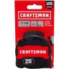 imageCRAFTSMAN 25Ft Tape Measure with Fraction Marketing Retractable ManualLocking Blade CMHT37443S76 m