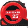 imageCRAFTSMAN 25Ft Tape Measure with Fraction Markings Retractable SelfLocking Blade CMHT3722525Foot