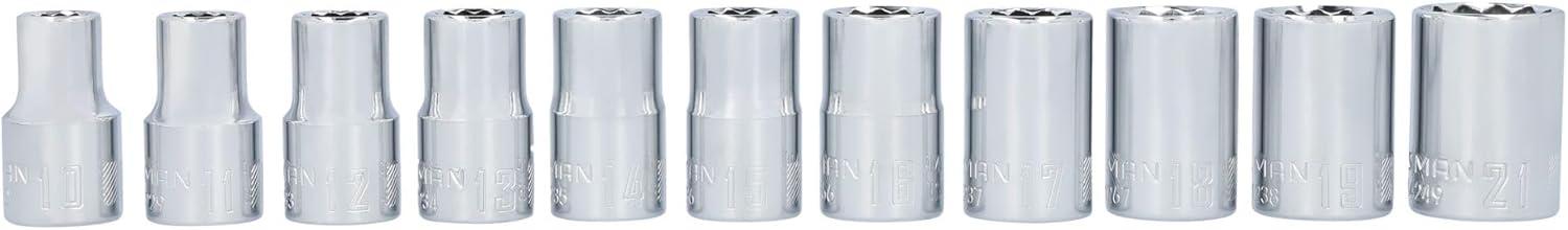 imageCRAFTSMAN Socket Set SAE 12quot Drive 12 Pt 11Piece CMMT12046Metric