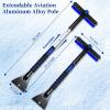 imageSEAAES 51 Inch Ice Scraper and Snow Brush with Squeegee Extendable Snow Ice Removal with Foam Grip for Windshield SUV Truck Vehicle WindowBlue