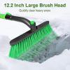 imageSEAAES 51 Inch Ice Scraper and Snow Brush with Squeegee Extendable Snow Ice Removal with Foam Grip for Windshield SUV Truck Vehicle WindowGreen