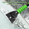 imageSEAAES 51 Inch Ice Scraper and Snow Brush with Squeegee Extendable Snow Ice Removal with Foam Grip for Windshield SUV Truck Vehicle WindowGreen