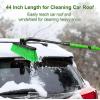 imageSEAAES 51 Inch Ice Scraper and Snow Brush with Squeegee Extendable Snow Ice Removal with Foam Grip for Windshield SUV Truck Vehicle WindowGreen