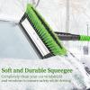 imageSEAAES 51 Inch Ice Scraper and Snow Brush with Squeegee Extendable Snow Ice Removal with Foam Grip for Windshield SUV Truck Vehicle WindowGreen