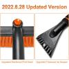 imageSEAAES 51 Inch Ice Scraper and Snow Brush with Squeegee Extendable Snow Ice Removal with Foam Grip for Windshield SUV Truck Vehicle WindowOrange