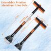 imageSEAAES 51 Inch Ice Scraper and Snow Brush with Squeegee Extendable Snow Ice Removal with Foam Grip for Windshield SUV Truck Vehicle WindowOrange