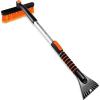 imageSEAAES 51 Inch Ice Scraper and Snow Brush with Squeegee Extendable Snow Ice Removal with Foam Grip for Windshield SUV Truck Vehicle WindowOrange