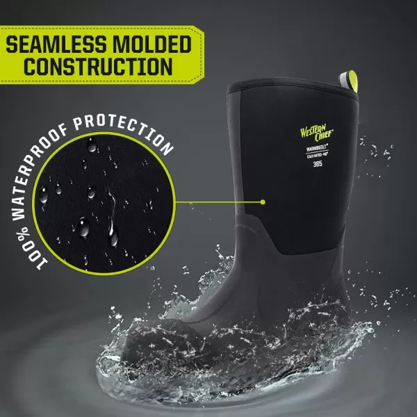 imageWestern Chief Mens 365 Neoprene Rain Boots for Men  100 Waterproof Rubber Boots for Men with AntiSlip Outsole  ColdRated Muck Boots for Men for AllWeather ProtectionBlack  Mid