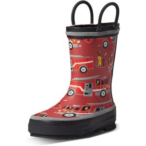 imageWestern Chief Rain Boots with Pull on Handles for Toddlers and Kids  Premium Waterproof Boots for Boys and GirlsFiretruck Rescue