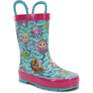 imageWestern Chief Rain Boots with Pull on Handles for Toddlers and Kids  Premium Waterproof Boots for Boys and GirlsMermaid Magic
