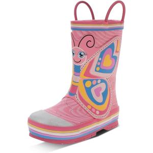imageWestern Chief Rain Boots with Pull on Handles for Toddlers and Kids  Premium Waterproof Boots for Boys and GirlsPink Bella Butterfly