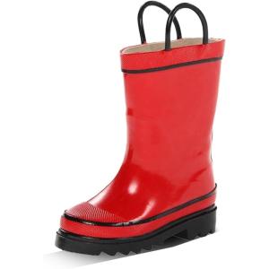 imageWestern Chief Rain Boots with Pull on Handles for Toddlers and Kids  Premium Waterproof Boots for Boys and GirlsRed