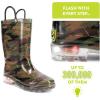 imageWestern Chief Kids Light Up Rain Boots With Handles for Easy On and OffCamo Green