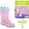 imageWestern Chief Kids Light Up Rain Boots With Handles for Easy On and OffGlitter Stars