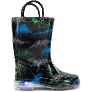 imageWestern Chief Kids Light Up Rain Boots With Handles for Easy On and OffDinosaur Friend