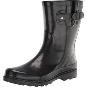 imageWestern Chief Women Solid Mid Height Waterproof Rain BootBlack Gloss