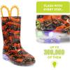imageWestern Chief Kids Waterproof Light Up Rain Boots With Handles for Easy On and Off for Boys and GirlsTractors