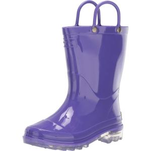 imageWestern Chief Kids Waterproof Light Up Rain Boots With Handles for Easy On and Off for Boys and GirlsSolid Purple