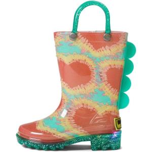 imageWestern Chief Kids Waterproof Light Up Rain Boots With Handles for Easy On and Off for Boys and GirlsTiedye Hearts