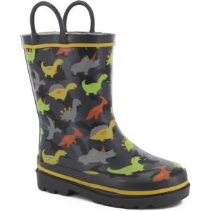 imageWestern Chief Rain Boots with Pull on Handles for Toddlers and Kids  Premium Waterproof Boots for Boys and GirlsDino Dash