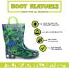 imageWestern Chief UnisexChild Kids Light Up Waterproof Rainboots with Handles for Easy on ampamp Off Rain BootDinosaur World