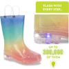 imageWestern Chief UnisexChild Kids Light Up Waterproof Rainboots with Handles for Easy on ampamp Off Rain BootSparkle Metallic