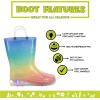 imageWestern Chief UnisexChild Kids Light Up Waterproof Rainboots with Handles for Easy on ampamp Off Rain BootSparkle Metallic