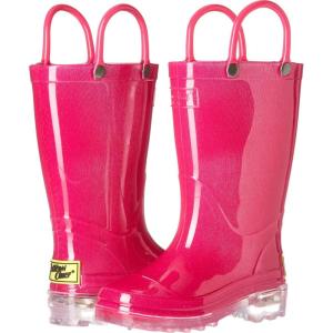 imageWestern Chief UnisexChild Kids Light Up Waterproof Rainboots with Handles for Easy on ampamp Off Rain BootSolid Pink