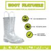 imageWestern Chief Girls Glitter Waterproof Rain Boot with Easy Pull on Handles Perfect Lightweight Rain Boots for KidsSilver